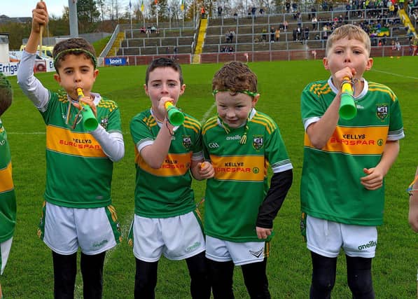 Watty Graham’s fans at the Ulster Senior Club Championship quarter- final in Celtic Park on Sunday afternoon last. Photo: George Sweeney. DER2246GS – 035