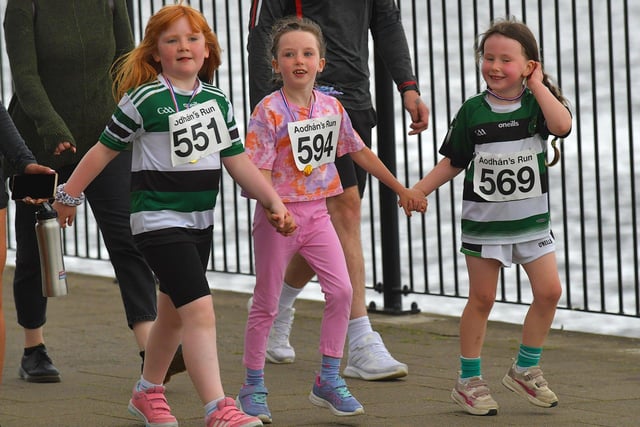Young participants in the 2023 Aodhan’s 5k race, run, walk on Thursday evening last. Photo: George Sweeney. DER2326GS – 62