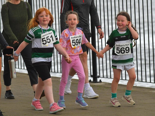 Young participants in the 2023 Aodhan’s 5k race, run, walk on Thursday evening last. Photo: George Sweeney. DER2326GS – 62