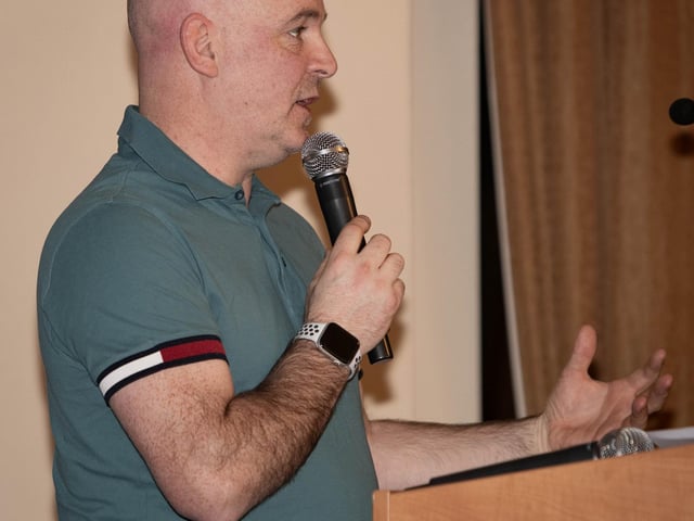 D&D youth FA's Philip Devlin addresses the attendance at the City Hotel.