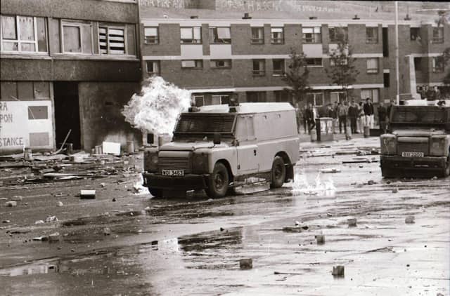 Scenes from the Bogside during rioting on August 12.