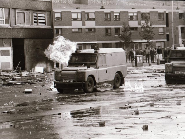 Scenes from the Bogside during rioting on August 12.
