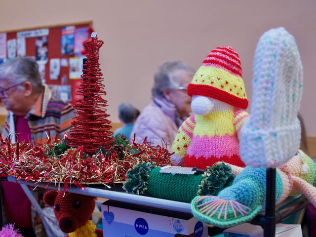 People enjoying the Clooney Hall Christmas Fair.