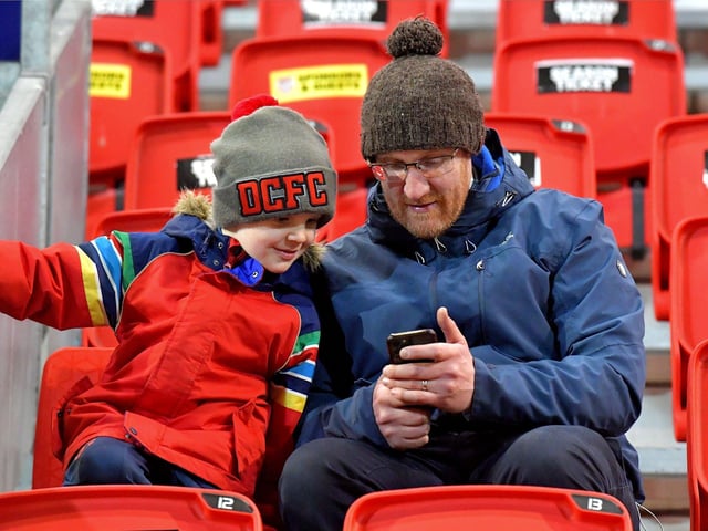 Fans waiting for Derry City’s game against Cork City to kick-off. Photo: George Sweeney. DER2308GS – 133