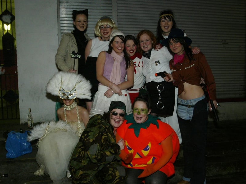 Some of the girls from strabane enjoying the craic. (0411JB47):20 YEARS ON: Halloween celebrations in Derry in 2003