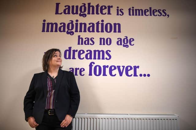 GLASGOW, SCOTLAND - MARCH 14: Strictly Come Dancing Star, Susan Calman joined line dancers at The Senior Centre Castlemilk project on March 14, 2018 in Glasgow, Scotland. The comedian was launching the National Lottery Awards 2018, the annual search to find the UK's favourite Lottery funded projects. (Photo by Jeff J Mitchell/Getty Images)