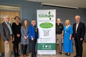 Mayor of Derry & Strabane Sandra Duffy with representatives from Foyle Foodbank and the Trussell Trust with invited guests at the AGM.
