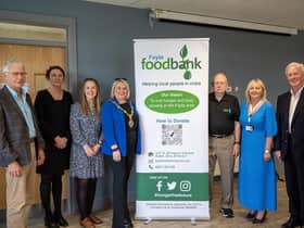 Mayor of Derry & Strabane Sandra Duffy with representatives from Foyle Foodbank and the Trussell Trust with invited guests at the AGM.