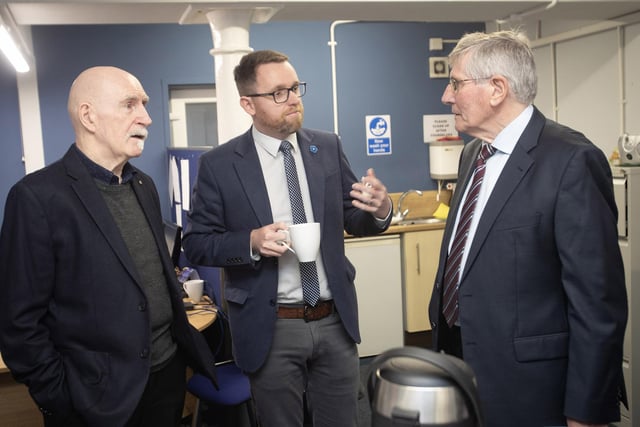 Declan Doherty, Chief Executive Officer, DYCW, in conversation with Danny Friel, DYCW board member and Gary Middleton, MLA, at Friday's SKY Launch.