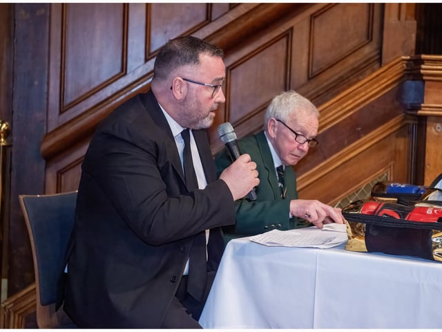 Ulster President Kevin Duffy overseeing the proceedings at the night of international boxing at Derry's Guildhall