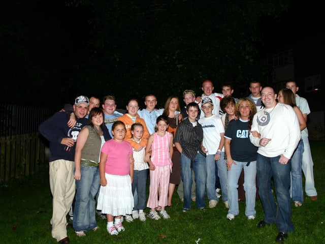 A group of friends and family having a good time at the party 8053dd : Derry Parties & Celebrations August 2005: O'Hagan.