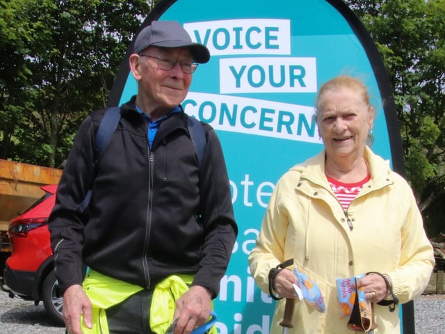 John and Sadie Brown with Piper their dog pictured at The 19th Annual Scalp Mountain Climb to the Cross in aid of Concern Worldwide.  (Photo - Deirdre Heaney, nwpresspics) : .