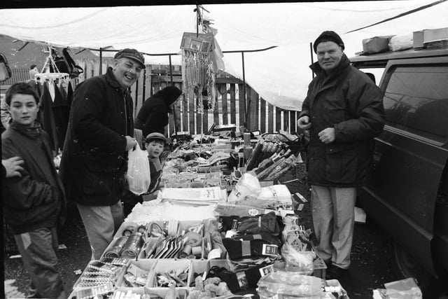 A stall at the Foyle Street market.