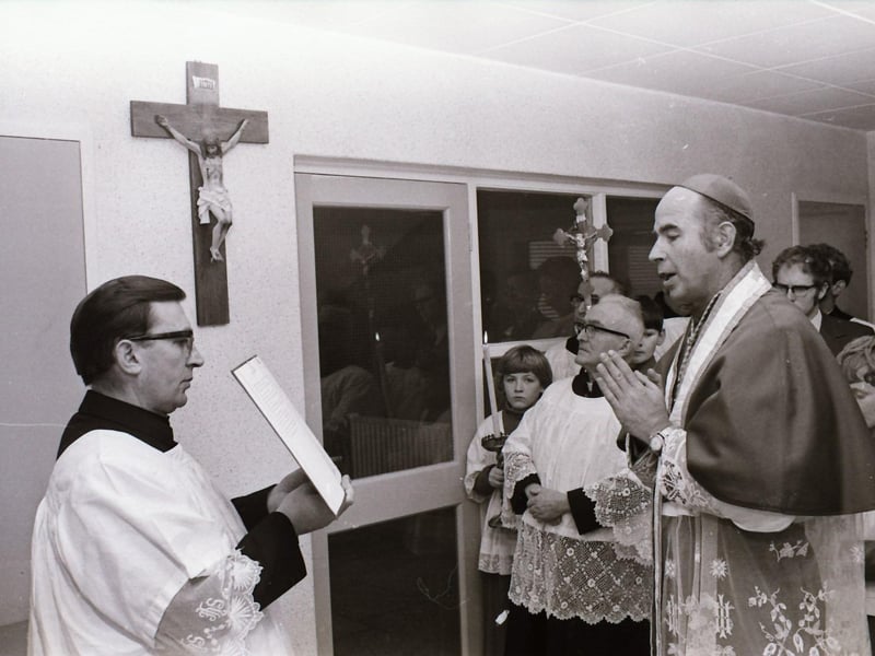 During December 1974 Bishop of Derry, Dr Edward Daly opened the Scoil Naomh Bhride in Moville, the new temporary St Brigid's Church in Carnhill and the new temporary Church of our Lady of Lourdes in Shantallow.