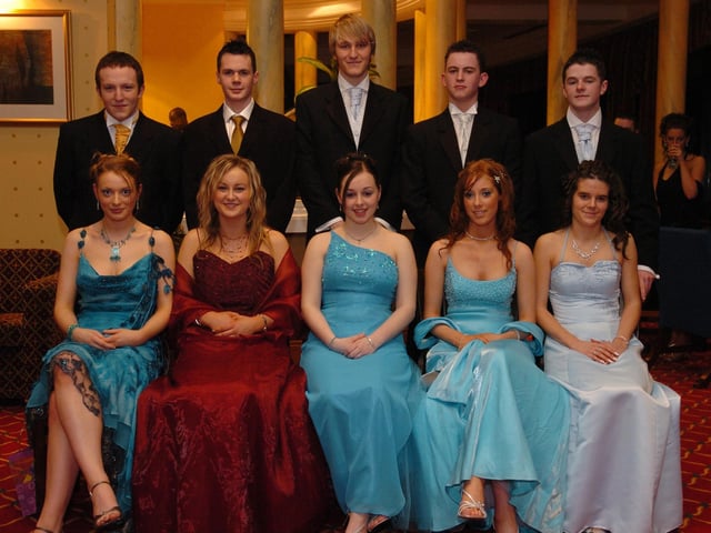 Seated from left, Catherine Cooke, Gemma Boyle, Kaelie Harrigan, Alicia Devine, and Shannagh Barr. Standing, from left, Lee Kerlin, aaron Gillespie, Andrew Thompson, Mark McLaughlin, and Martin Henry. (1502PG04) : .
