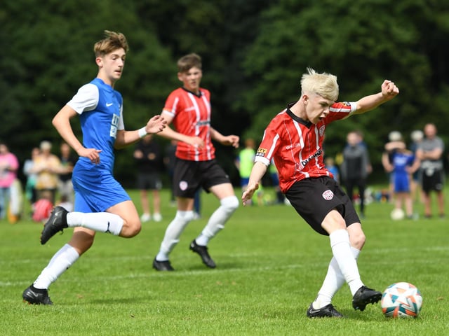 Action from Derry City's U14s against FD Suomi