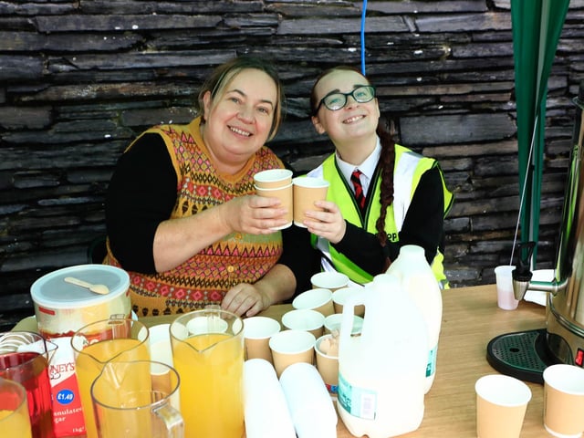 Deirdre Kelly GSAP with volunteer Ellie Donnelly at the St Brigid’s Heart of Community Festival on Saturday. (Photo - Tom Heaney, nwpresspics)
