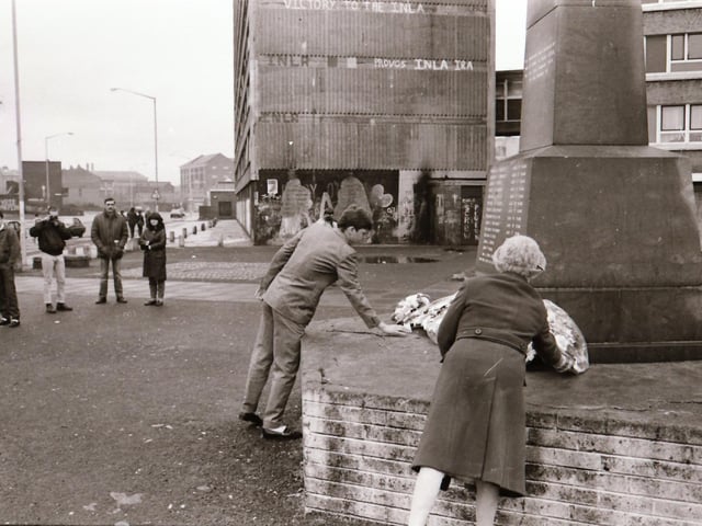 Bloody Sunday 14th anniversary commemorations in Derry in January 1986.