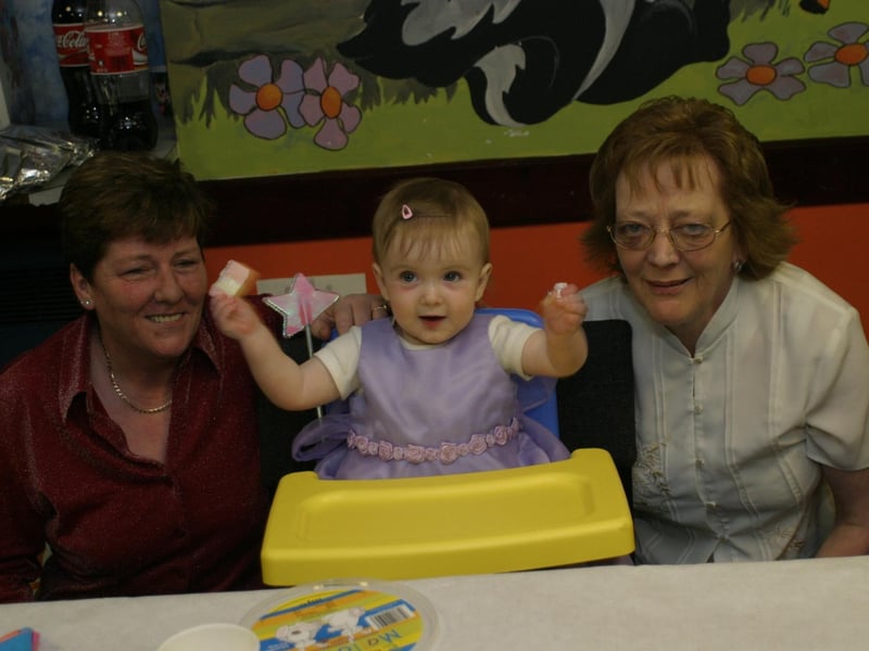 Party celebrations back in 2004: Aimee Thompson.
