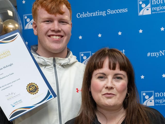 Kelvin McNulty and Emma McNulty at the Best in Further Education awards held at North West Regional College in Strand Road.