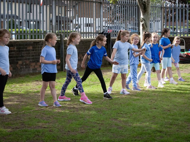 On Your Marks!. . . Get Set. . . .Go. . . .Some of the pupils at Greenhaw during Sports Day.
