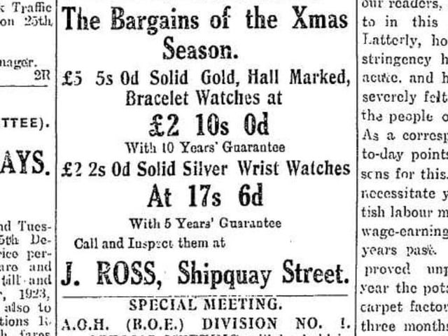 J. Ross, Shipquay Street.