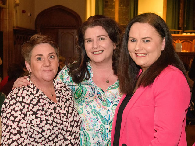 The Mayor Councillor Sandra Duffy hosted an evening to mark International Womens Day in the Guildhall which included a performance by Colmcille Ladies Choir, an address by Mary Keogh and a comical speech by Charmaine O’Donnell compered by Jeananne Craig. Picture Martin McKeown. 08.03.2