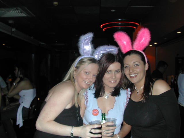 'Rock Stewart' fans supporting him on Saturday night... Angela Harte, Teresa Devine and Sinead O'Rilley.