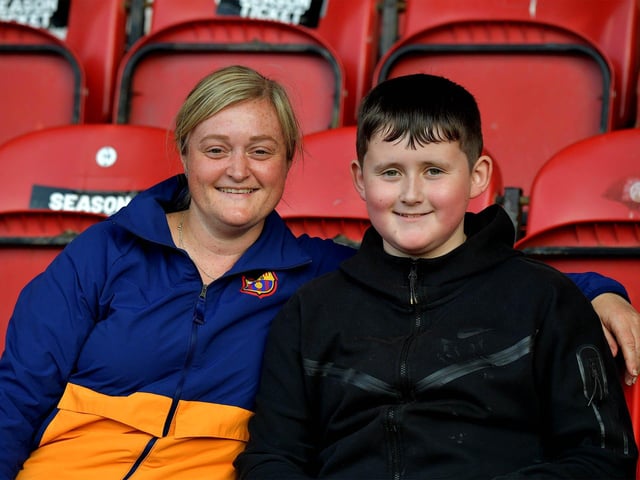Derry City fans at the game against Sligo Rovers on Friday evening. Photo: George Sweeney. DER2327GS – 037