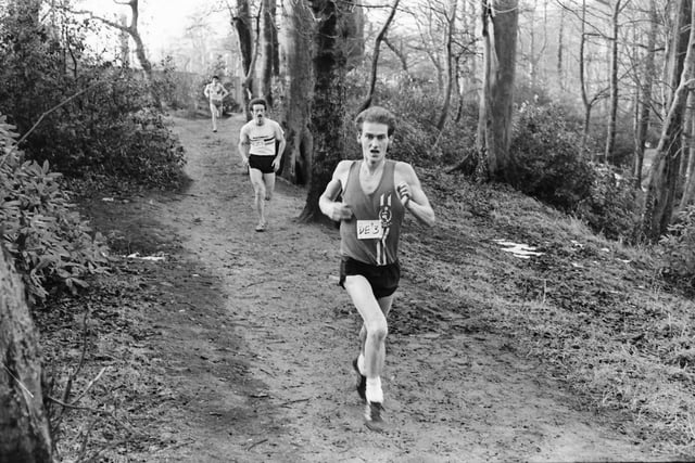 Action from the 1984 Ulster Cross Country Championships at St Columb's Park.