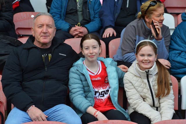 Fans in Celtic Park on Sunday afternoon for Derry's National football League game against Mayo. Photo: George Sweeney