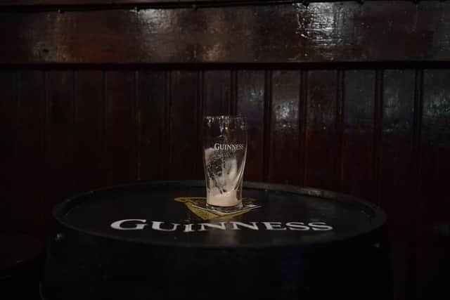 An empty pint of Guinness. (Photo by Charles McQuillan/Getty Images)
