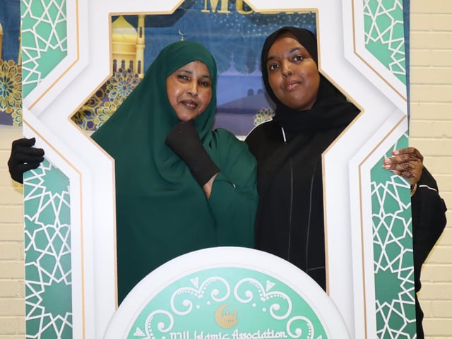 Enjoying the Eid al-Adha celebrations on Saturday.