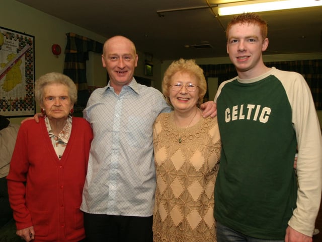 Party celebrations back in 2004: Dominic McDaid.