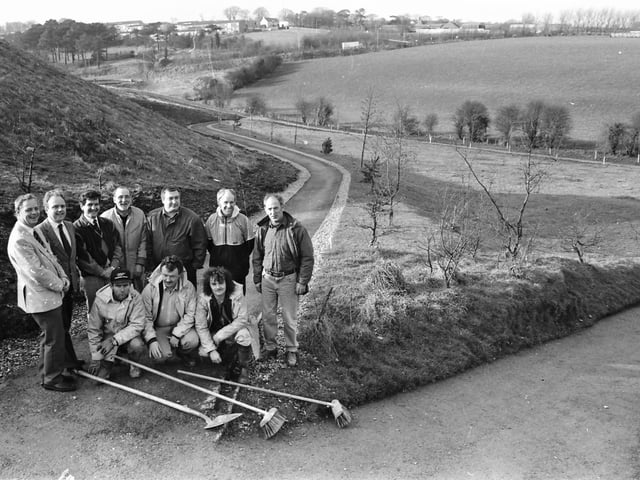A group pictured at the new nature path in the Glen.