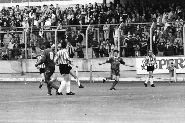 Action from Derry City's clash with Chelsea at the Brandywell.
