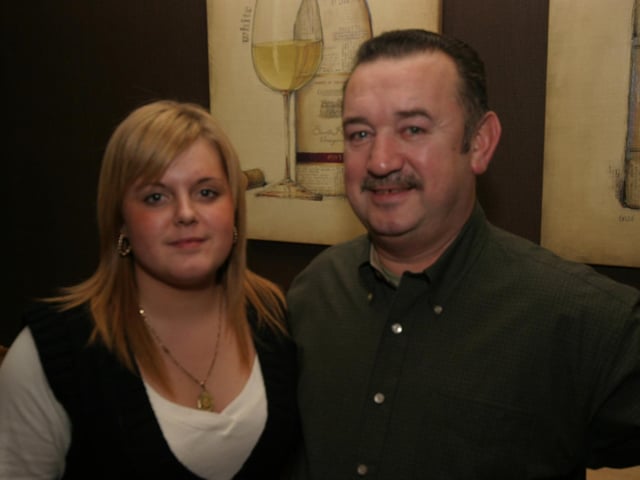 Tony celebrates his 60th birthday with his eldest granddaughter Danielle 0020/JML : Parties and celebrations January 2006: Tony Devlin.
