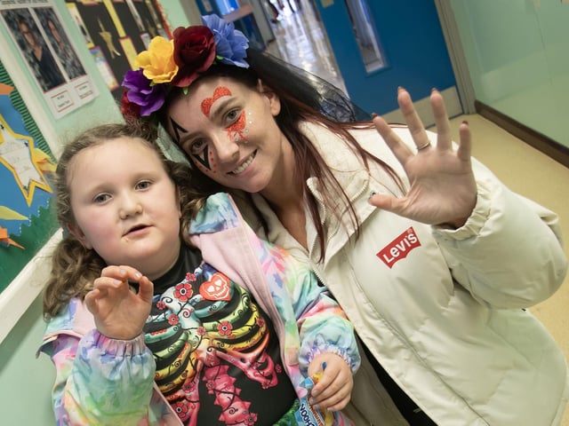 P2 pupil Aisha pictured during Friday's festivities. : .