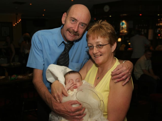 Allie-Lee Simpson's baptism with family.