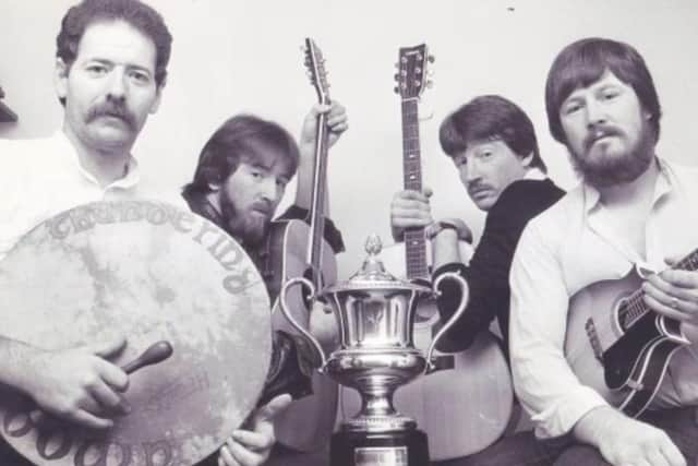 Eamon, second from left, with his bandmates from Thundering Down.