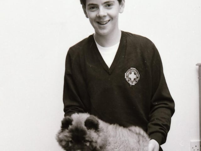 Keith Shanahan with Chow Chow puppy.