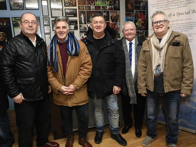Felix Healy with on left Dougie Breslin, and from right, Gerry Coyle, Johnny McGilloway and Paul Curran. (Photo - Tom Heaney, nwpresspics)