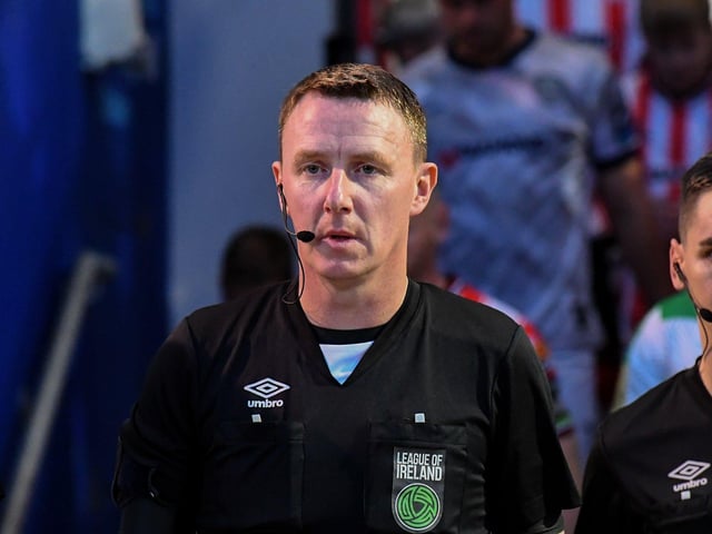 Match referee Damien McGraith. Photograph: George Sweeney