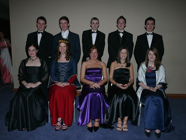 Seated: Emma McBride, Erin McLaughlin, Grace Bonner, Charlotte Simpson and Deirdre Conway. Standing: Daniel Ferry, Mark Woods, John Butler, Tom Bradley and Jude Storey. (0403T09)