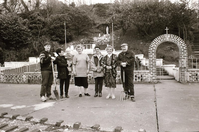 Long Tower Trust members at the Brandywell grotto back in April 1994.