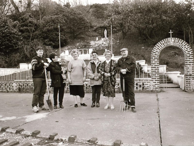 Long Tower Trust members at the Brandywell grotto back in April 1994.
