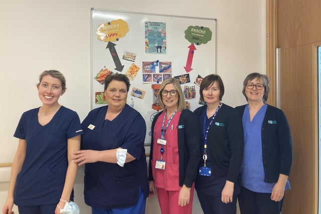Health service workers celebrating International Women's Day at the Western Trust