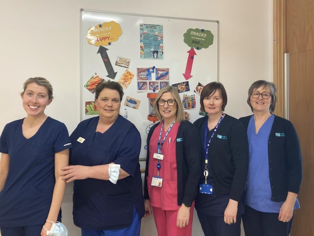 Health service workers celebrating International Women's Day at the Western Trust