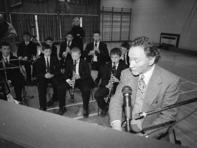 Pupils from St. Joseph's, St. Mary's, St. Cecilia's and St. Peter's attended a musical workshop with Phil Coulter at St. Joseph's Secondary School.