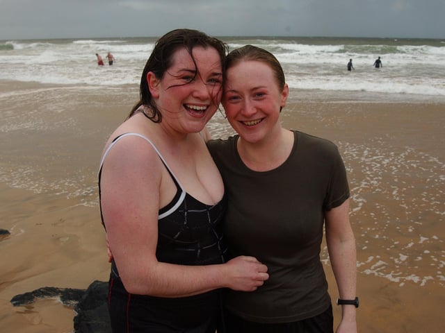 Braving the elements at the Culdaff New Year's Day Swim in 2004.